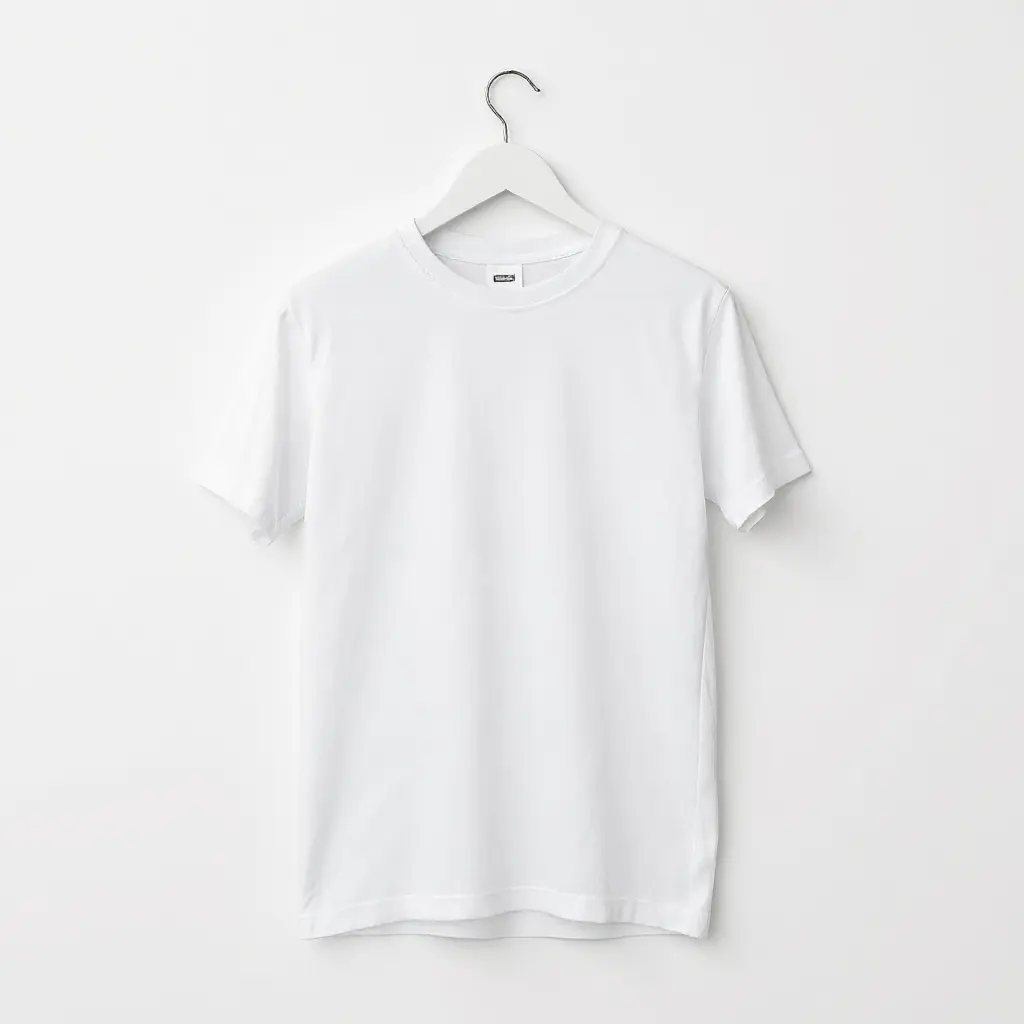 White tee studio shot